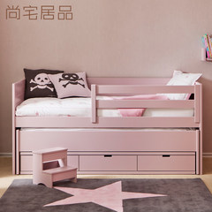 Creative bed wood multifunctional overhead mother bed bunk bed children bed bed with storage drawer on the fence 1000mm*2000mm Brushable varnish (with a full set of Tuochuang) Only high and low beds