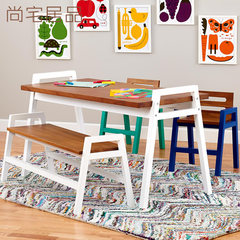 American country all solid wood children learning table, creative multi function storage baby game table, toy table can be customized Wiping varnish