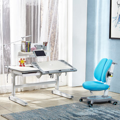 New seat station alternate, Berlin table, children desk, L type side table, learning table can independently lift with drawer 1.2 meters M120S+C1 suit / blue