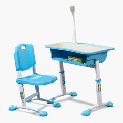 Child doctor, children's desk and chair, children's desk, lifting chair set for students blue