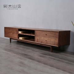 Easy to kiyama Nordic wood TV cabinet room cabinet combination Japanese walnut TV cabinet furniture Assemble 1800*400*450 walnut