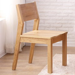 Solid wood dining chair, white oak book desk and chair, leisure living room chair, Nordic simple restaurant furniture Log color white Xiangkuan back wood chair