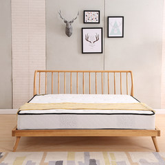 All wood ash wooden Japanese Nordic furniture double 1.5 meters 1.8 meters Zhuwo simple creative bed 1500mm*2000mm Bed plus 20CM mattress (color notes) Frame structure