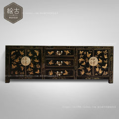 The new Chinese style furniture cabinets black lacquer butterfly antique cabinet storage cabinet in the living room furniture customization Ready 180*40*60