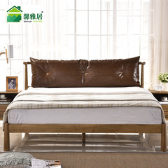 The hope garden wood bed ash 1.5 Japanese version of the Nordic double bedroom furniture new Chinese style wedding bed 1500mm*2000mm Single bed of wood wax oil Frame structure