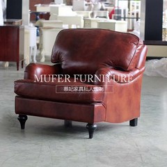 High end custom furniture, American new classical European beech, solid wood leather single sofa GC701 Single Size and color can be customized