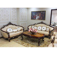 Wenzhou European leather sofa combination of solid wood head layer cowhide combination Milky white