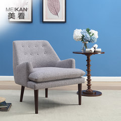 Look at the Nordic modern fabric foot sofa chair size, living room, study comfortable, single sofa stool Single Light grey