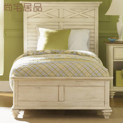 Classic American country retro, old children's bed, all solid wood bed, creative boy bed, student bed, single bed custom made 1000mm*1900mm Wiping varnish Without
