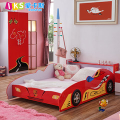 Children bed boy Prince bed 0.9 meters 1.2 meters fence six pack home creative F1 Porsche sports car bed 900mm*1900mm Blue (without mattress) Without drawers
