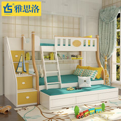 Children's bed, boys, boys, girls, boys and girls 1200mm*1900mm High-low bed + ladder cabinet More combinations