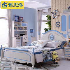 Children's single bed, 1.2 1.5 meters, children's furniture suite, child bed 1500mm*2000mm Skeleton bed belt