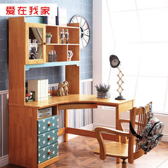 Children learn the table all wood Corner desk computer desk desk wooden shelves with a special angle 6612 Corner desk (excluding chairs)