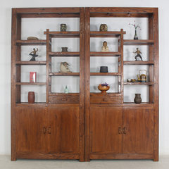 Solid wood furniture antique antique Curio Cabinet Frame wood shelf rack simple partition porch Ark