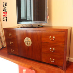 Hanlong red Ma Xin Chinese furniture bedroom TV cabinet wood custom retro copper handle audio-visual cabinet J211 Ready Solid wood board, walnut color