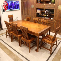 New Chinese table chairs, solid wood hedgehogs, rosewood furniture, KYOCERA furniture, Su pear, rosewood restaurant table Dining chair A table with six chairs Other structures
