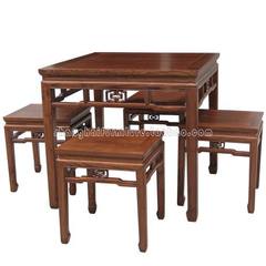 Antique furniture of the Ming and Qing Dynasties of Chinese wood square table table table table and stool elm coins