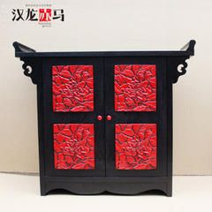 Hanlong Chi Ma new listing of new Chinese style furniture China wind entrance Feng Shui - shoe cabinet J095 then warped head Standard solid wood board, Fraxinus mandshurica, black Double door