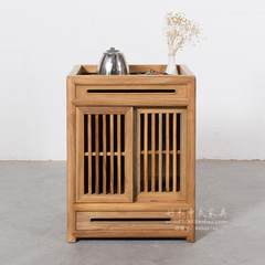The new Chinese elm tea cabinet teahouse side cabinet water cabinet cupboard cabinet furniture lockers Taiwan tea tea Log color Double door