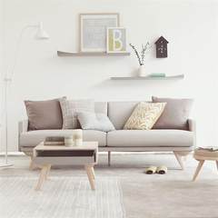 Nordic leather sofa, simple modern small family, fashion three person combination, leather art sofa, living room style furniture combination Three person position