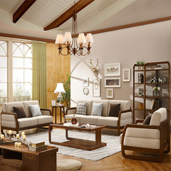 Full bloom home sofa living room sofa minimalist Scandinavian detachable combination sofa in the living room Single walnut