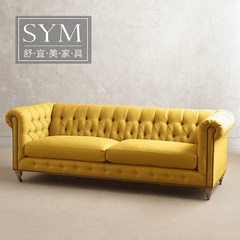 American rural living room, small family double three people cloth sofa corner combination buckle button, complete designer sofa Single Optional color (please consult customer service)