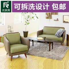 The large-sized apartment living room sofa combination fabric double three Japanese Corner Cafe sofa and bedroom Three people (160CM) Bronze color