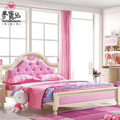 European children's bed girl pink princess bed 1.5 meters 1.2 storage beds single bed suite furniture combination 1200mm*2000mm High box bed Without