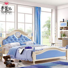 Children's bed boy, 1.5 meter European style single bed, youth storage bed, solid wood girl suite furniture 1500mm*2000mm Bed + bedside table *2+ mattress Without