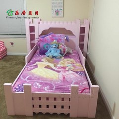 Locke babe creative children furniture Princess Castle bed wood crib sheets Pink Princess series 1000mm*1900mm Pink belt