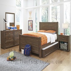 Children's bed solid wood American bed for children, solid wood children's bed, girl solid wood single bed Furniture Customization 1000mm*2000mm Wiping varnish Without