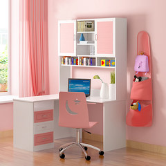 Children's computer desk, Corner desk, storage desk, bookshelf combination Pink 1.2 meters corner &lt; chair free &gt;