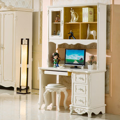 European desk white desk, bookcase bookcase, idyllic simple bedroom, computer desk, children's learning table Desk cabinets (excluding chairs) self lifting and installation