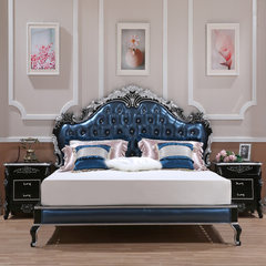 All solid wood furniture, 1.8 meters European style bed, double bed, Nordic bed, new classical bed, American bed 1800mm*2000mm white Frame structure