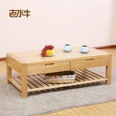 Pure imported white oak wood tea table table coffee table with drawers of Scandinavian minimalist living room furniture old buffalo Ready Four smoked coffee table log color 130*65*40