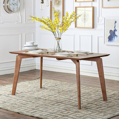 [a] Nordic classical wood furniture plate dimensional ash walnut color rectangular table West Restaurant walnut