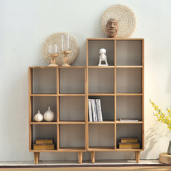 Nordic solid wood bookshelf, Japanese white oak study furniture, all solid wood display rack, creative shelf, desk cabinet High book cabinet 700*300*1580mm 0.6-0.8 meters wide
