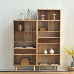 Nordic solid wood bookshelf, Japanese white oak study furniture, all solid wood display rack, creative shelf, desk cabinet Short bookshelf 700*320*1590mm 0.6-0.8 meters wide