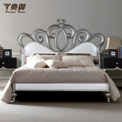 All solid wood bed, simple beauty double bed, French princess bed, new classical carved wedding bed, 1.8 meter European style bed furniture 1500mm*1900mm All solid wood bed Frame structure