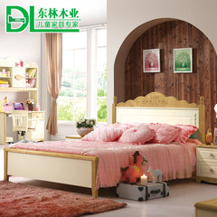 Children's bed, solid wood, American country, Prince, princess bed, bed, bed, 1.5 boys, girls, teenagers, children's furniture 1500mm*2000mm High box bed with bent skeleton Without