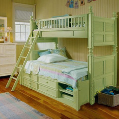 Green wood workshop - European style furniture, American furniture solid wood furniture for children under the mother bed double bed bed 1000mm*1900mm white belt