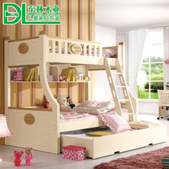 Mother child bed, high and low bed, double bed, solid wood ash wood, upper and lower berth combination, children's bed ladder cabinet, boy and girl furniture 1200mm*1900mm Lower mattress 10CM More combinations
