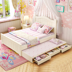 Korean child bed, girl princess bed, boy mother bed, single bed, storage bed combination bed, children bedroom furniture 1200mm*1900mm Single bed belt
