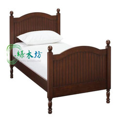 Green wood solid furniture, European style furniture, American furniture, American village children's single bed customization 1000mm*2000mm white Without