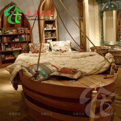 American European Mediterranean pirate ship Leju Beibei children bed bed boy pirates wood custom furniture for children 900mm*1900mm Picture money belt