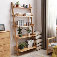 Flower study furniture Nordic bookshelf / living room shelf shelf floor frame simple modern frame Walnut