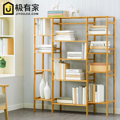 Trojan horse simple bookshelf shelf, multilayer solid wood floor storage rack, student dormitory, children storage bookcase Primary colors