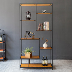 Nordic simple bookshelf, bookcase, iron clapboard, solid wood shelf, retro industrial wind display rack, shelf storage rack Style one 60*30*160
