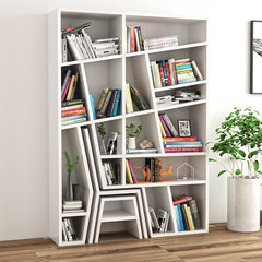 Combination of bookcase and cabinet in northern Europe, simple modern cabinet, small family bookcase, bookshelf and cabinet combination Picture color