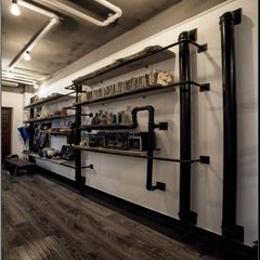 Creative American style iron art, retro industrial style, water pipe rack, loft pipe wall hanging bookshelf 2.4 meters long, 2.2 meters long